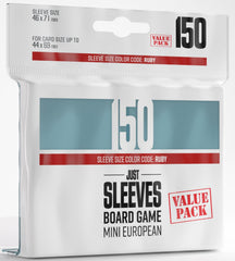Gamegenic Just Sleeves - Size Code RUBY - Mini European Sized Value Pack (46mm x 71mm) (150 Sleeves Per Pack)