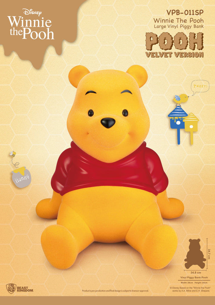 PREORDER Beast Kingdom Piggy Bank Vinyl Large Winnie the Pooh Velvet Version