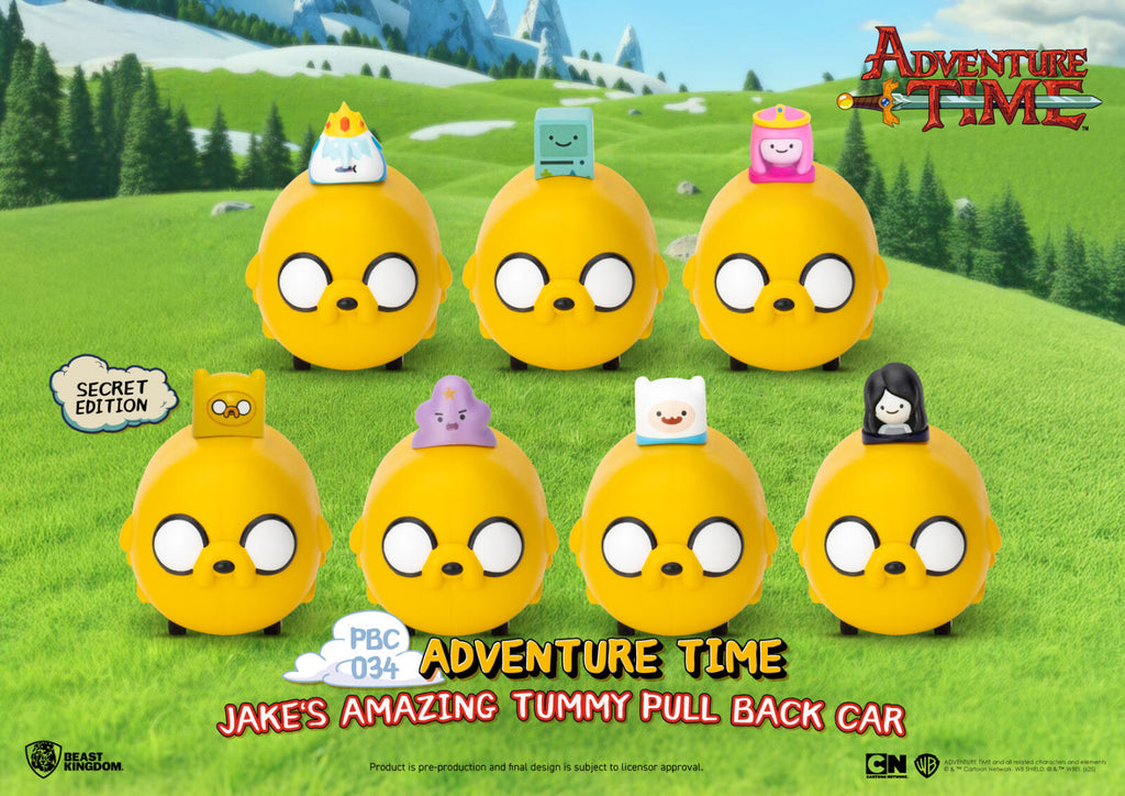 PREORDER Beast Kingdom Pull Back Car Series Adventure Time Jakes Amazing Tummy Blind Box (6 in the Assortment)
