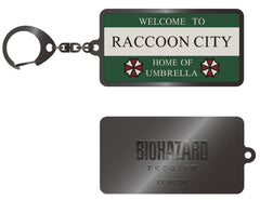 PREORDER Resident Evil Requiem Metal Keychain Raccoon City Welcome Sign