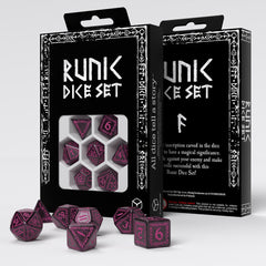 Runic Shimmering Black w Magenta - Dice Set 7