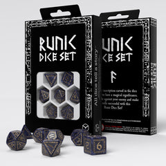 Runic Mixed Blue Gold - Dice Set 7
