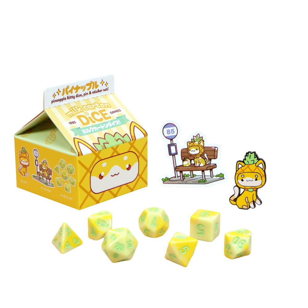 PREORDER Fruit Meadows - Kawaii Cat Milk Carton-Pineapple