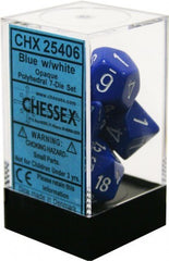 Chessex D7-Die Set  Opaque Polyhedral Blue/white 7-Die Set