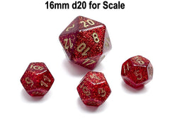 Chessex D12 Dice Glitter Mini-Polyhedral Ruby/gold d12