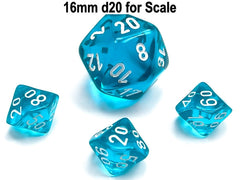 Chessex Tens 10 Dice Translucent Mini-Polyhedral Teal/white Tens 10