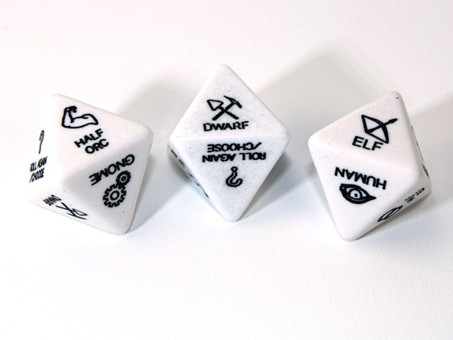 Chessex Specialty Dice Set - 3rd Edition Race d8 (Custom engraved)