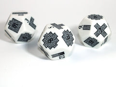 Chessex D12 DiceDungeoneering d12 (Custom engraved) Opaque white