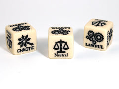 Chessex D6 Dice Alignment Lawful/ Chaotic d6 (Custom Engraved)