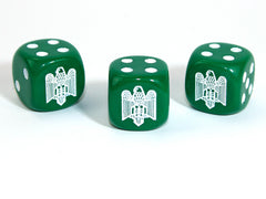 Chessex D6 Dice Axis and Allies Italian d6 Blank 1 Face Opaque Green/white