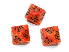 Chessex Tens 10 Dice Speckled Polyhedral Fire Tens 10