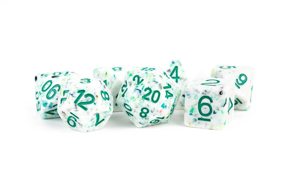 PREORDER Fanroll: 16mm Resin Polyhedral Dice Set: Recycled Rainbow