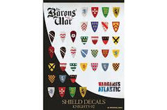 Wargames Atlantic - Barons War Shield Decals (02): Knights 02