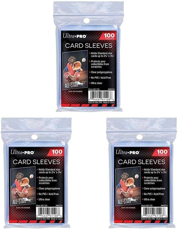 Ultra Pro Standard Regular Soft Pack of 300 Penny Card Sleeves for Trading Cards Such as Pokemon Magic Sports Cards Standard Size
