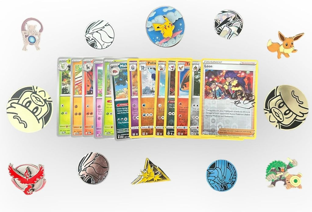 50 Assorted Pokemon Card Pack Lot This Comes with Foils, Rares, Random Pokemon Pin, and Pokemon Collectible Coin