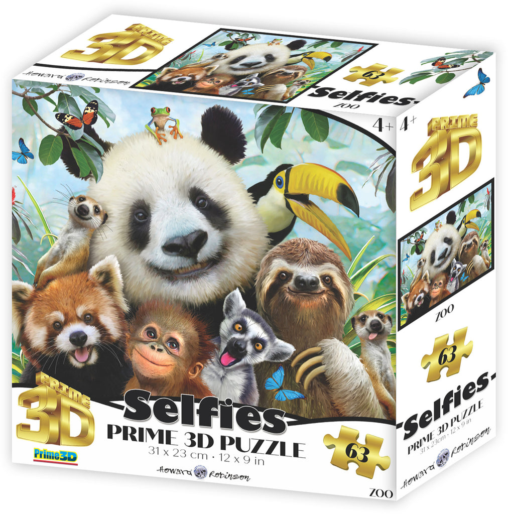 Prime3D Zoo Selfie - 63 Piece 3D Puzzle