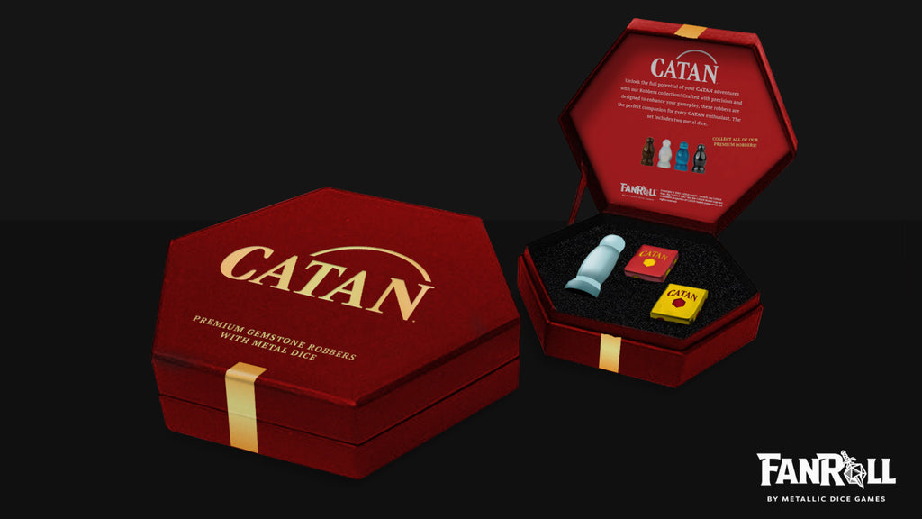 PREORDER MDG CATAN Premium Robber and Metal Dice Set Opalite