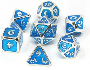 Die Hard Dice Metal Set Polyhedral - Mythica Platinum Aquamarine