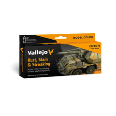 PREORDER Vallejo - Model Colour - Rust; Stain & Streaking By Scratchmod Effects 8 Colour Set