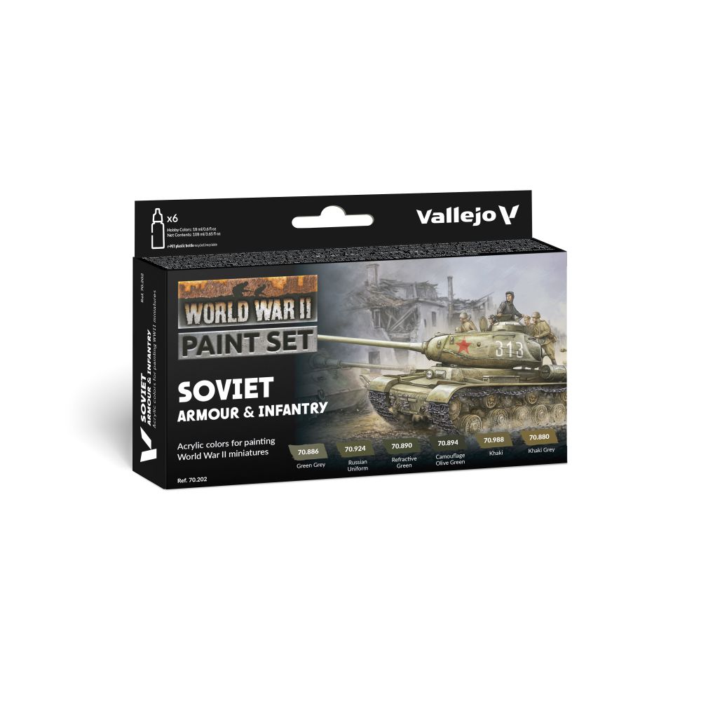 PREORDER Vallejo - Model Colour - Soviet Armour & Infantry  WWII 6 Colour Set