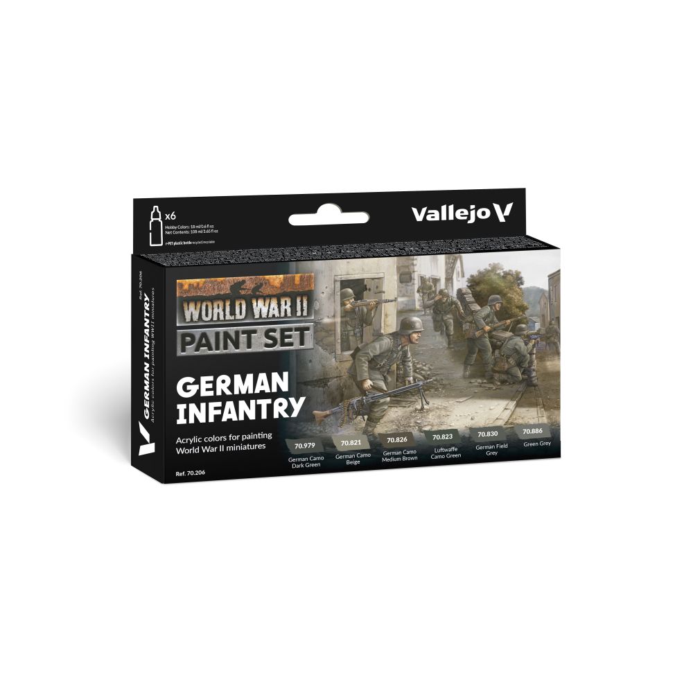 PREORDER Vallejo - Model Colour - German Infantry  WWII 6 Colour Set