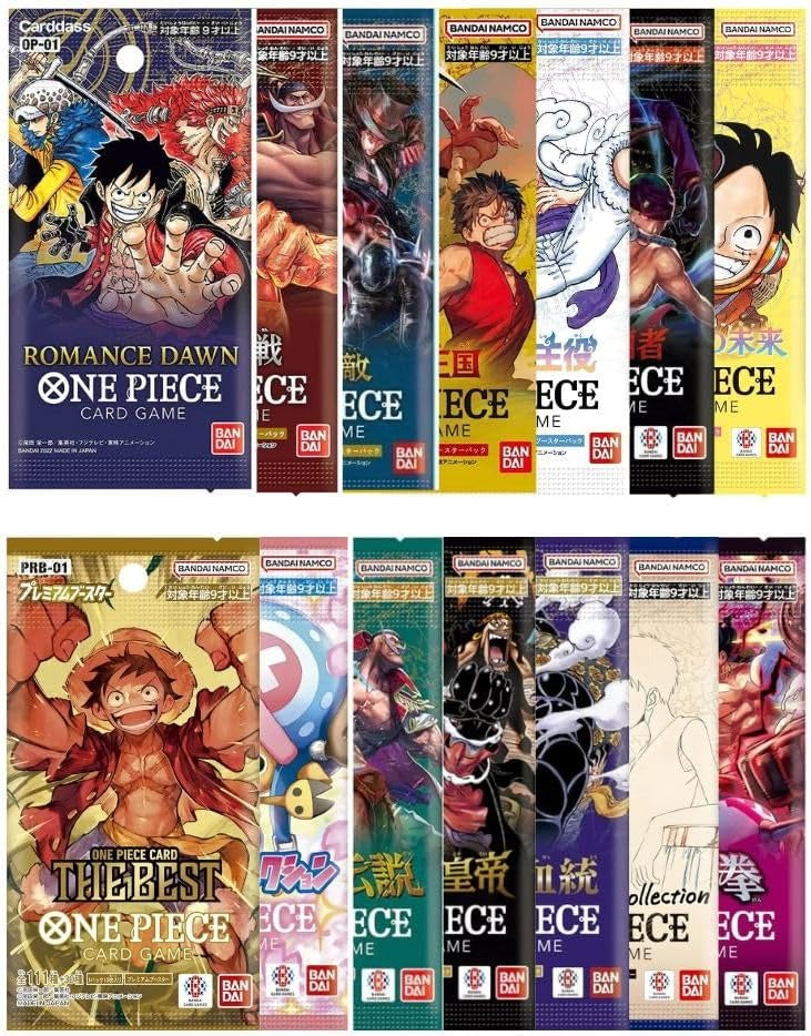 One Piece Japanese Booster Pack Bundle (6 Booster Packs + Sleeves)