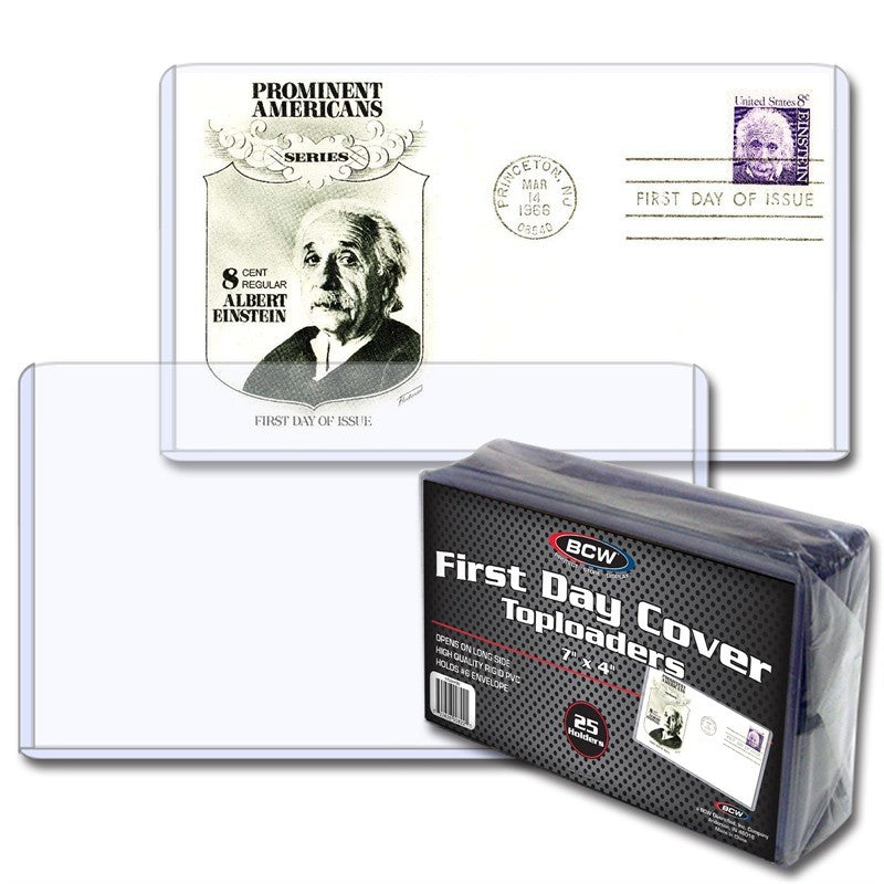 BCW First Day Cover Sleeves Toploader Holder (7 1/8 x 4 3/16)