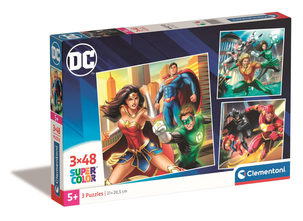 PREORDER Clementoni Puzzle Square DC Comics Justice League 3x48 Piece Puzzles