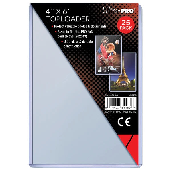 PREORDER Ultra Pro: 4" X 6" Toploader 25ct