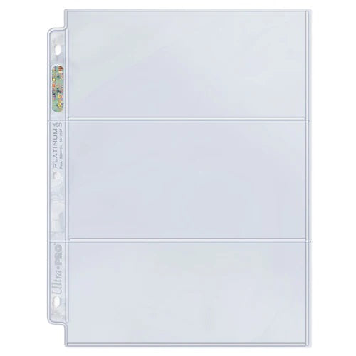 Ultra Pro: 3-Pocket Platinum Page with 3-1/2 X 7-1/2 Pockets