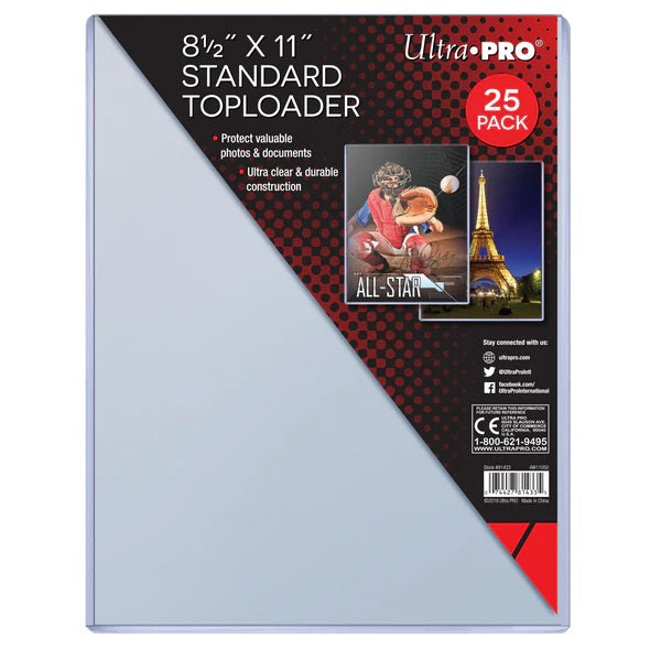 PREORDER Ultra Pro: 8-1/2" X 11" Toploader 25ct