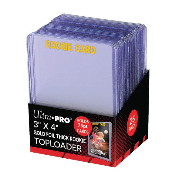 Ultra Pro: 3 X 4 Rookie Gold Thick 75PT Toploader 25ct