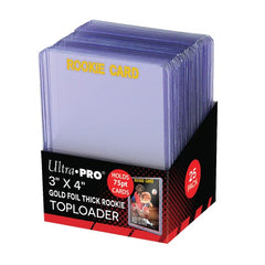 Ultra Pro: 3 X 4 Rookie Gold Thick 75PT Toploader 25ct