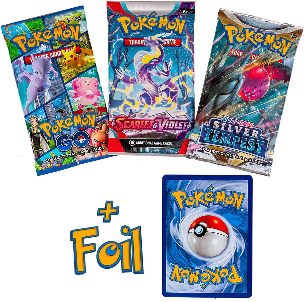 Pokemon TCG: 3 Booster Packs & 1 Random Foil | Includes 3 Blister Packs of Random Cards & 1 Individually Packed Holofoil Promo Card, 097712556710