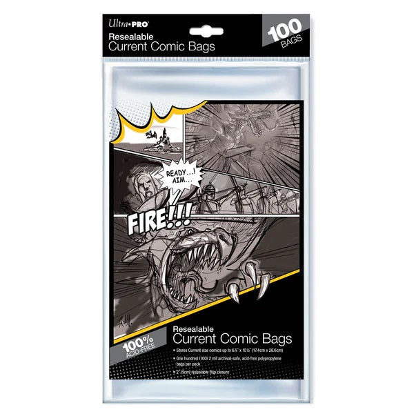 PREORDER Ultra Pro: Current Size 6-7/8" X 10-1/2" Resealable Comic Bags