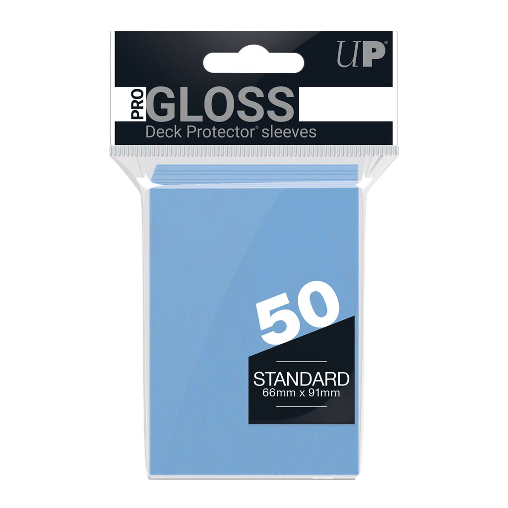 Ultra Pro: PRO-Gloss 50ct Standard Deck Protector sleeves: Light Blue