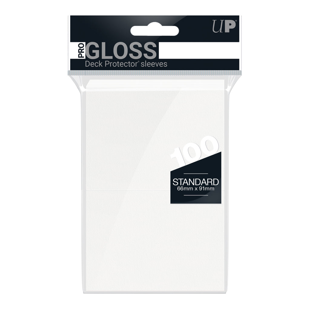 Ultra Pro: PRO-Gloss 100ct Standard Deck Protector sleeves: White