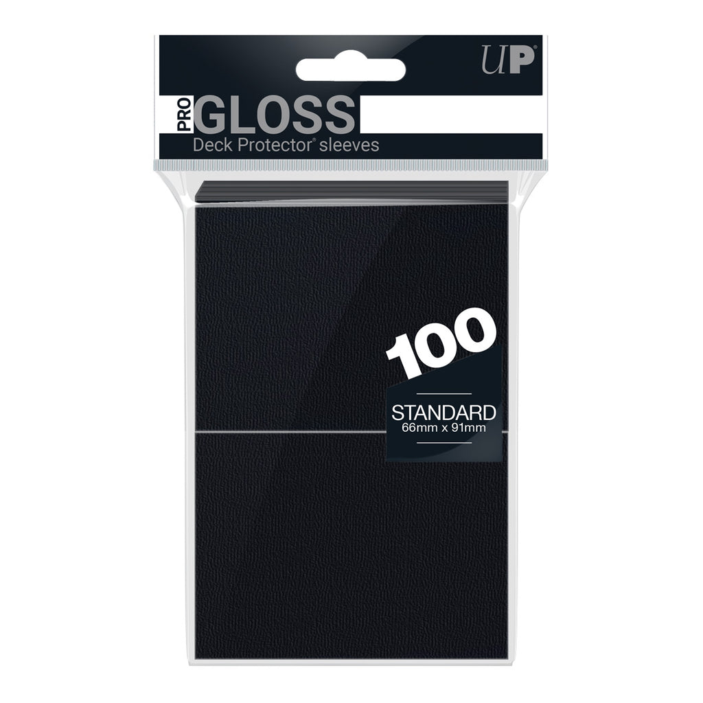 PREORDER Ultra Pro: PRO-Gloss 100ct Standard Deck Protector sleeves: Black