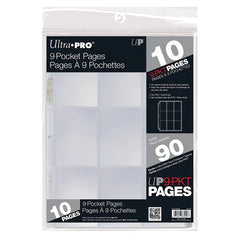 PREORDER Ultra Pro: 9-Pocket Retail Page for Standard Size Cards (10 ct retail pack)