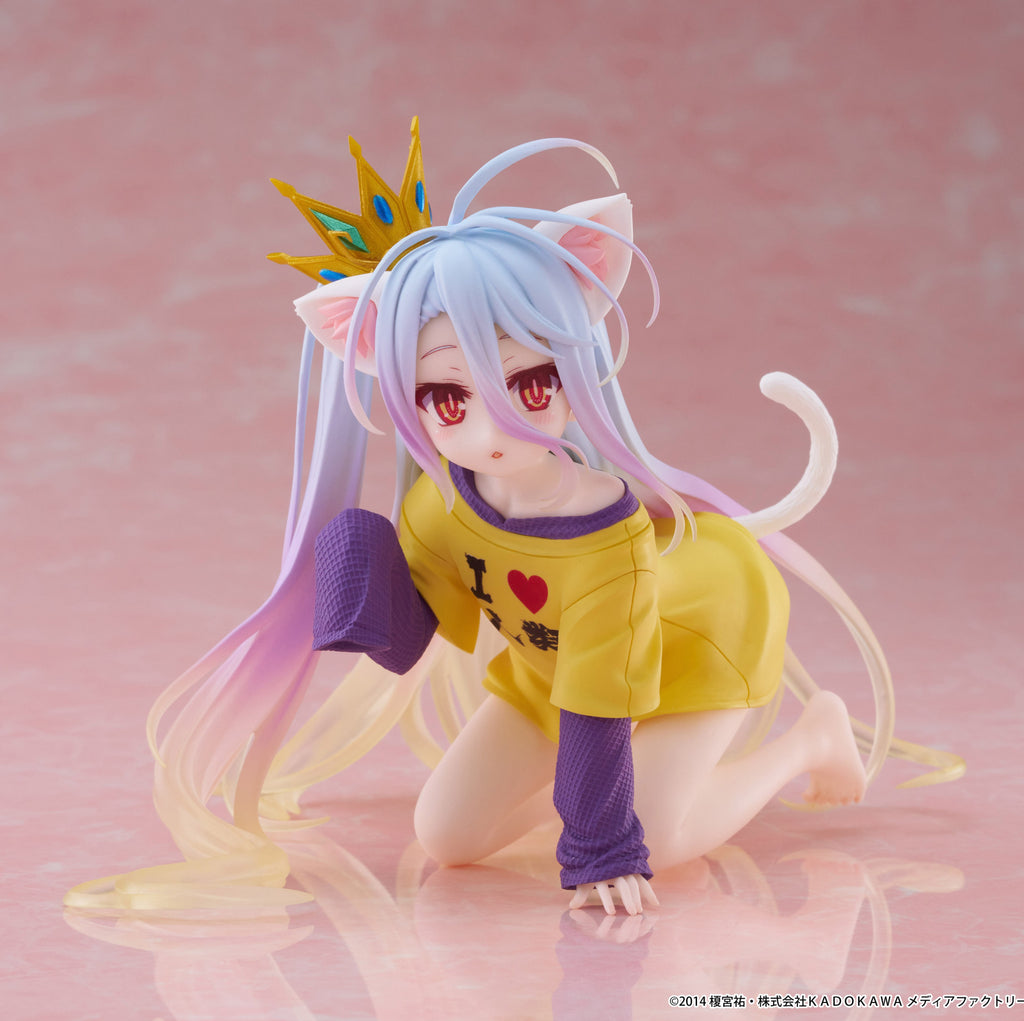 PREORDER No Game No Life Desktop Cute Figure Shiro (Cat Ear T Shirt Version)