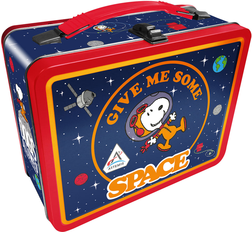 PREORDER Tin Carry All Fun Lunch Box Peanuts Artemis Give me Some Space