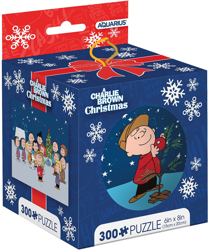 PREORDER Aquarius Puzzle Peanuts a Charlie Brown Christmas in Tin Globe Puzzle 300 pieces