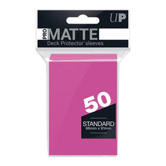 PREORDER Ultra Pro: PRO-Matte 50ct Standard Deck Protector sleeves: Bright Pink