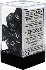 Chessex D7-Die Set  Opaque Polyhedral Black/white 7-Die Set