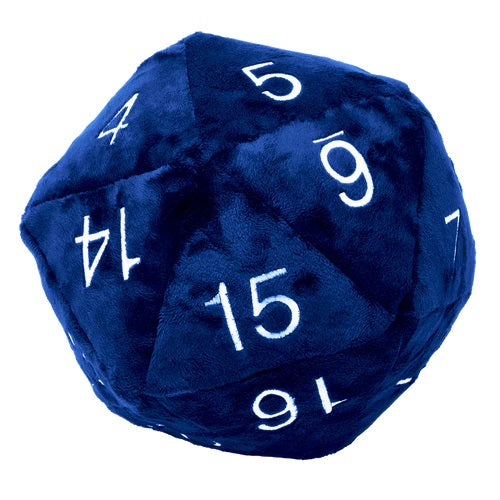 PREORDER Ultra Pro: Jumbo D20 Novelty Dice Plush in Blue with Silver Numbering