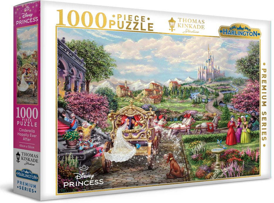 Harlington Thomas Kinkade Puzzle Disney Cinderella Happily Ever After 1000 Pieces