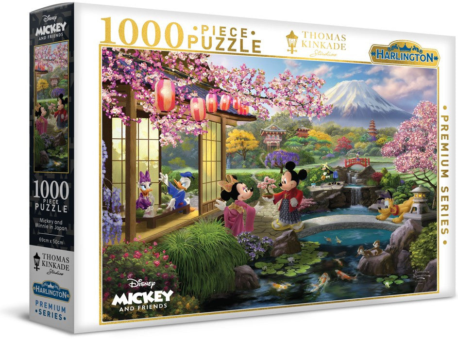 Harlington Thomas Kinkade Puzzle Disney Mickey and Minnie in Japan 1000 Pieces