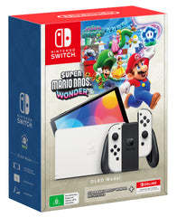 SWI Nintendo Switch OLED Model White Console:  Super Mario Bros. Wonder + NSO 12 Months Hardware Bundle