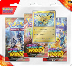 PREORDER POKEMON TCG Scarlet & Violet 8 Surging Sparks Three Booster Blister