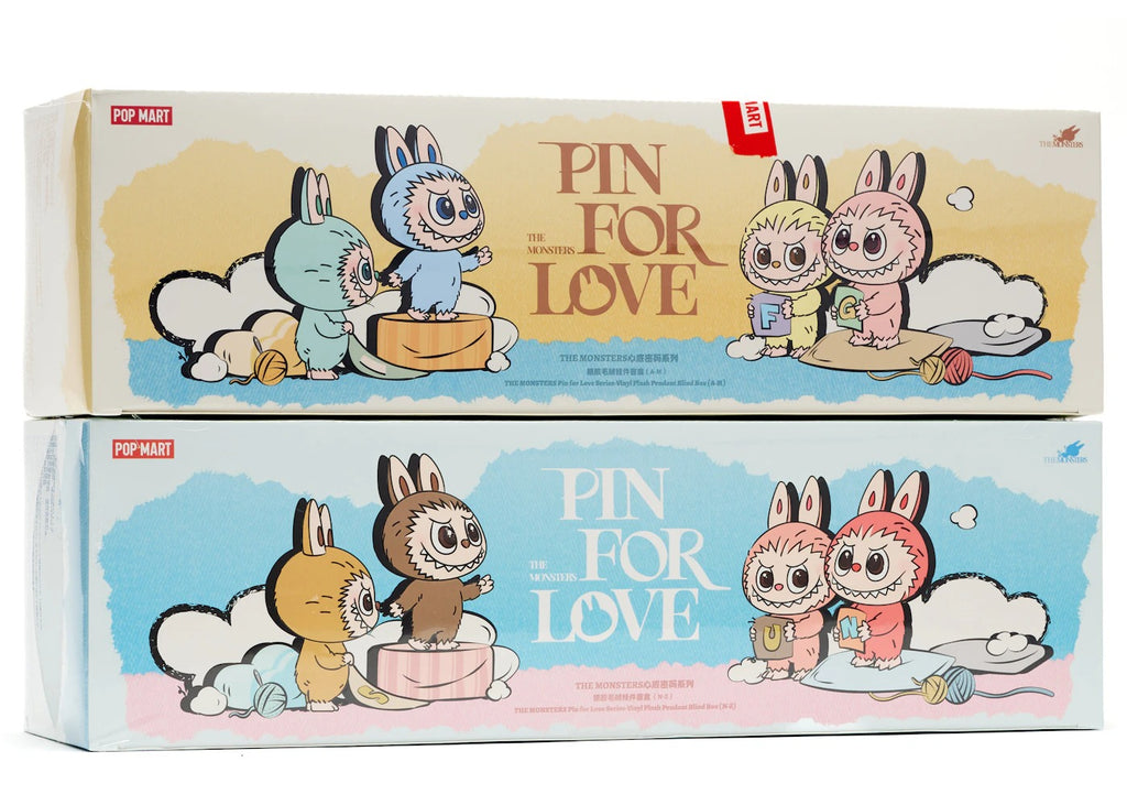 Labubu THE MONSTERS Pin For Love Plush Box A-M & N-Z Whole Box Authentic Pop Mart